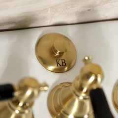 Bidet Faucet, Heirloom, Three-Handle Vertical Spray in Brushed Brass