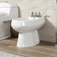 Bidet Faucet, Heirloom, Three-Handle Vertical Spray in Brushed Nickel