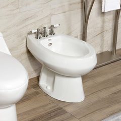 Bidet Faucet, Heirloom, Three-Handle Vertical Spray in Brushed Nickel