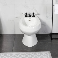 Bidet Faucet, Heirloom, Three-Handle Vertical Spray in Matte Black