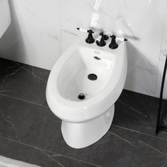 Bidet Faucet, Heirloom, Three-Handle Vertical Spray in Matte Black