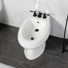 Bidet Faucet, Heirloom, Three-Handle Vertical Spray in Matte Black