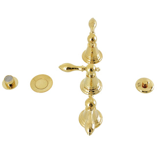 Bidet Faucet, Heirloom, Three-Handle Vertical Spray in Polished Brass