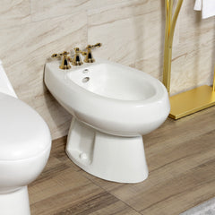 Bidet Faucet, Heirloom, Three-Handle Vertical Spray in Polished Brass