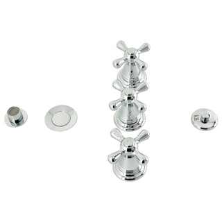 Bidet Faucet, Heirloom, Three-Handle Vertical Spray in Polished Chrome