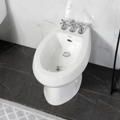 Bidet Faucet, Heirloom, Three-Handle Vertical Spray in Polished Chrome
