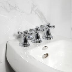 Bidet Faucet, Heirloom, Three-Handle Vertical Spray in Polished Chrome