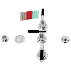 Bidet Faucet, Kaiser, Three-Handle Deck Mount with Brass Pop-Up in Polished Chrome