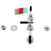Bidet Faucet, Kaiser, Three-Handle Deck Mount with Brass Pop-Up in Polished Chrome