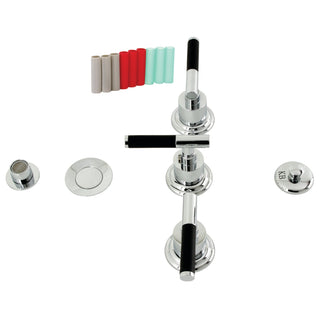 Bidet Faucet, Kaiser, Three-Handle Deck Mount with Brass Pop-Up in Polished Chrome
