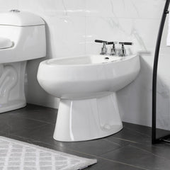 Bidet Faucet, Kaiser, Three-Handle Deck Mount with Brass Pop-Up in Polished Chrome