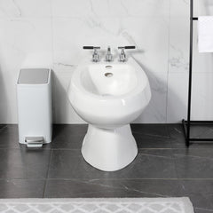 Bidet Faucet, Kaiser, Three-Handle Deck Mount with Brass Pop-Up in Polished Chrome