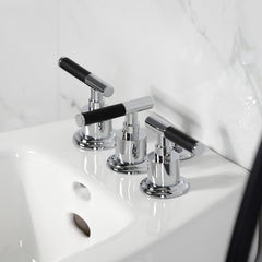 Bidet Faucet, Kaiser, Three-Handle Deck Mount with Brass Pop-Up in Polished Chrome