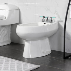 Bidet Faucet, Kaiser, Three-Handle Deck Mount with Brass Pop-Up in Polished Chrome