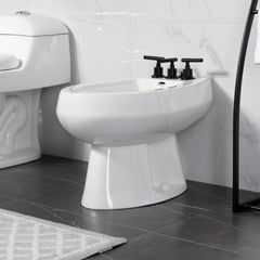 Bidet Faucet, Kaiser, Three-Handle Vertical Spray in Matte Black