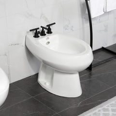 Bidet Faucet, Kaiser, Three-Handle Vertical Spray in Matte Black