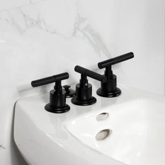 Bidet Faucet, Kaiser, Three-Handle Vertical Spray in Matte Black