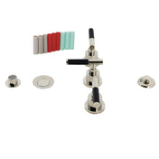Bidet Faucet, Kaiser, Three-Handle with Brass Pop-Up in Polished Nickel
