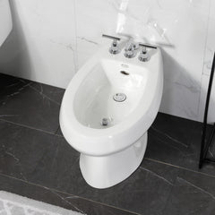 Bidet Faucet, Manhattan, Three-Handle Vertical Spray in Polished Chrome