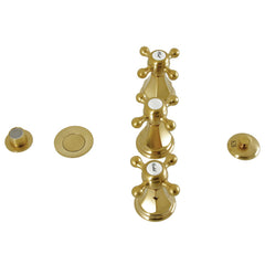 Bidet Faucet, Metropolitan, Three-Handle Vertical Spray in Brushed Brass