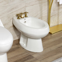 Bidet Faucet, Metropolitan, Three-Handle Vertical Spray in Brushed Brass