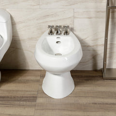 Bidet Faucet, Metropolitan, Three-Handle Vertical Spray in Brushed Nickel