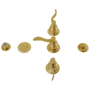 Bidet Faucet, Tulare, Three-Handle Deck Mount in Brushed Brass