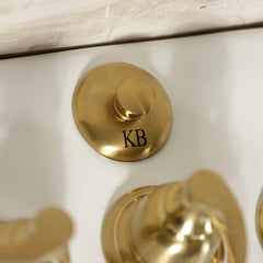 Bidet Faucet, Tulare, Three-Handle Deck Mount in Brushed Brass