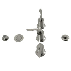Bidet Faucet, Tulare, Three-Handle Deck Mount in Brushed Nickel