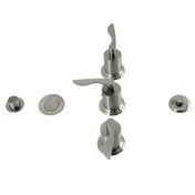 Bidet Faucet, Tulare, Three-Handle Deck Mount in Brushed Nickel
