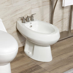 Bidet Faucet, Tulare, Three-Handle Deck Mount in Brushed Nickel