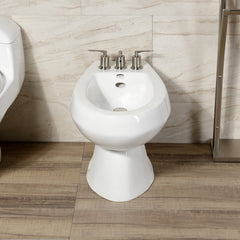Bidet Faucet, Tulare, Three-Handle Deck Mount in Brushed Nickel