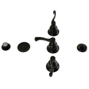 Bidet Faucet, Tulare, Three Handle with Brass Pop-Up in Matte Black