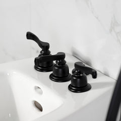 Bidet Faucet, Tulare, Three Handle with Brass Pop-Up in Matte Black
