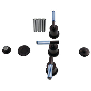 Bidet Faucet, Verona, Three-Handle with Brass Pop-Up in Oil Rubbed Bronze
