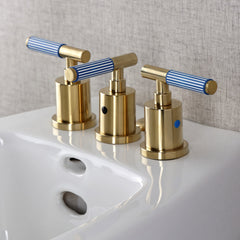 Bidet Faucet, Verona, Three-Handle with Pop-Up Drain in Brushed Brass
