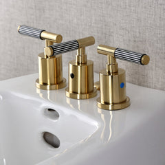 Bidet Faucet, Verona, Three-Handle with Pop-Up Drain in Brushed Brass