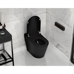 Bidet Toilet, Echo, Elongated, Comfort Height, Floor Mounted, Matte Black