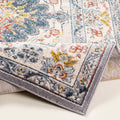Corner | folded corner of the Blackdown rug showing the border pattern and the finished binding