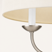 Fabric | close view of the linen-blend shade weave and a brushed-nickel arm