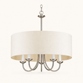 Front | studio front of the plain linen-blend drum, chain, and five arms