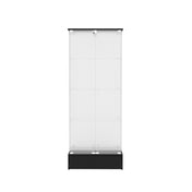 Book Cabinet with 4 Tiers in Black and Clear Glass