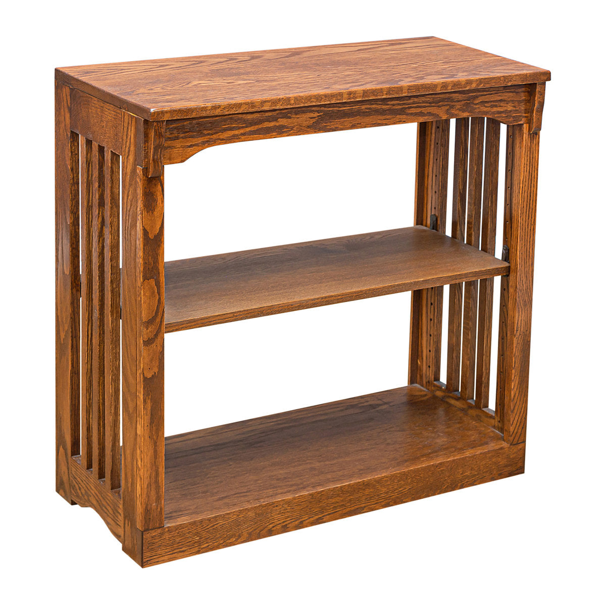 Bookcase, 1 Shelf, Solid Oak in Mission Cherry