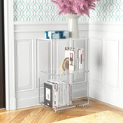 Bookcase, 2 Shelves, Clear Acrylic Frame