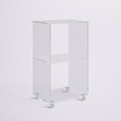 Bookcase, 2 Shelves, Clear Acrylic Frame