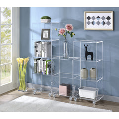 Bookcase, 2 Shelves, Clear Acrylic Frame