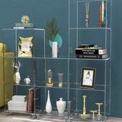 Bookcase, 2 Shelves, Clear Acrylic Frame