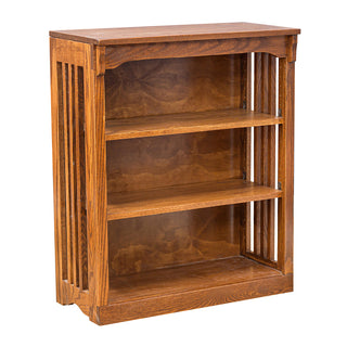 Bookcase, 2 Shelves, Solid Oak with Oak Brown Color