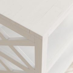 Bookcase, 2 Shelves, Solid Wood, White Finish