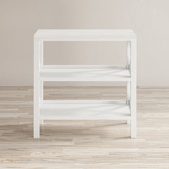 Bookcase, 2 Shelves, Solid Wood, White Finish